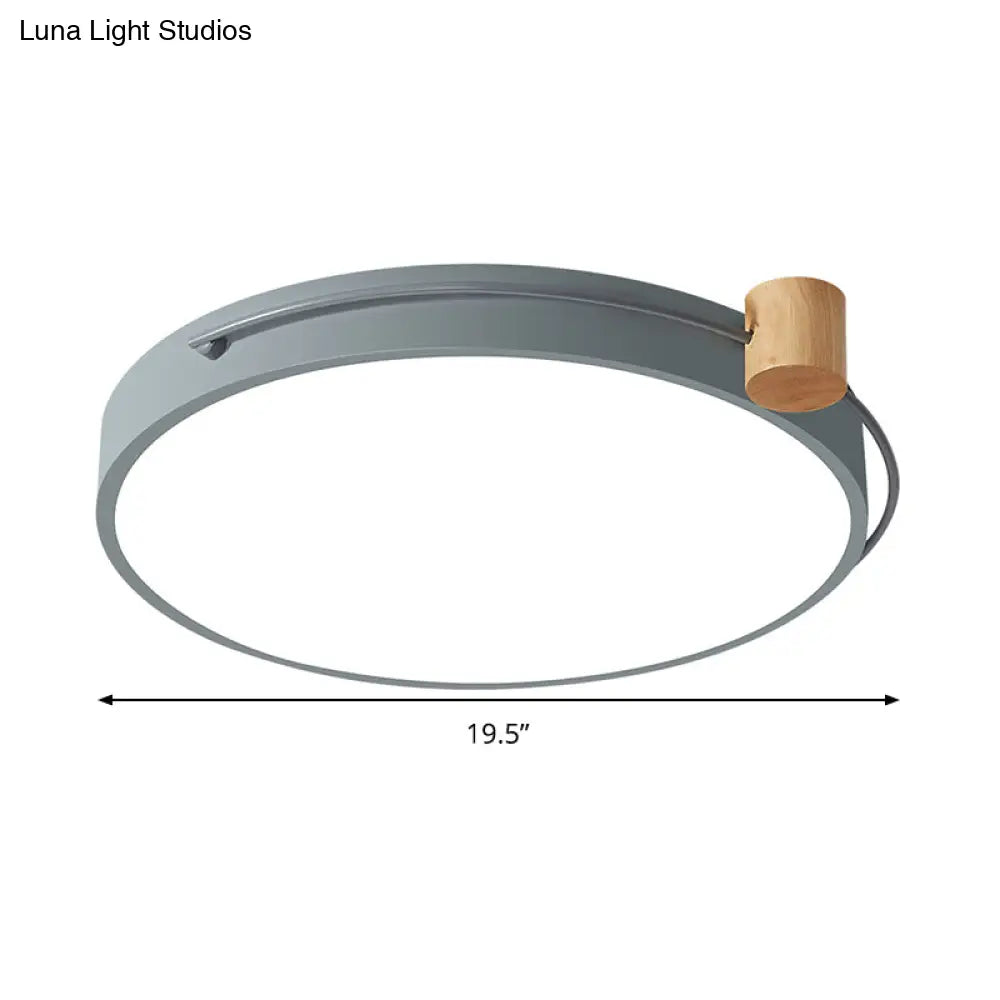 Led Flush Mount Lighting Fixture In Warm/White Light For Living Room Ceiling - Grey/White/Green