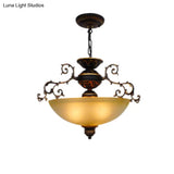 Led Glass Bowl Hanging Chandelier With Traditional Design For Living Room