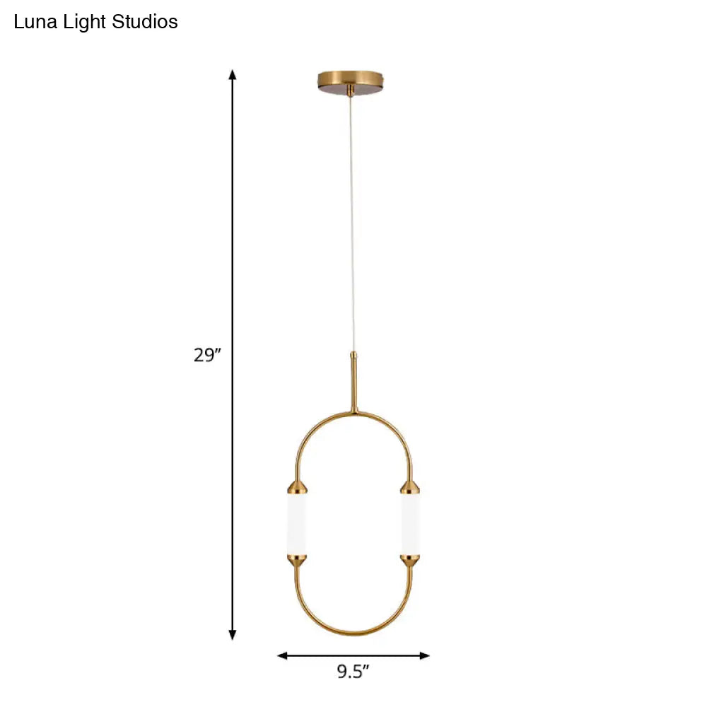 Led Gold Pendant Light With Acrylic Shade – Sleek Metal Hanging Fixture