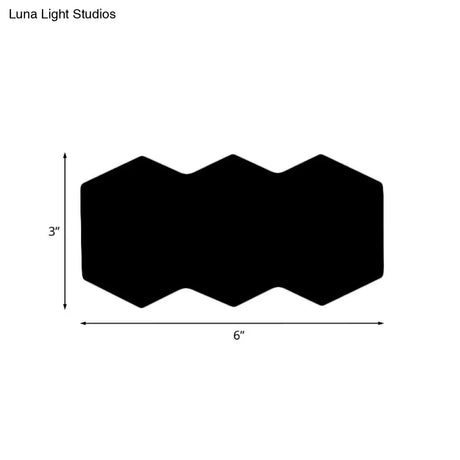 Led Hexagon Wall Mount Light With Rgb Colored Aluminum Shade - Modern 2/3/4-Light Flush