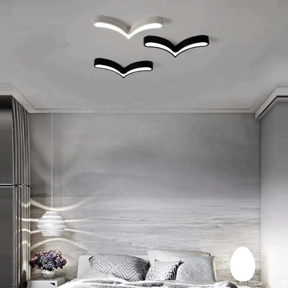 Led Modern Acryl Alloy Black White Sea Gulls Diy Lamp.led Light.ceiling Lights.led Ceiling Lamp For