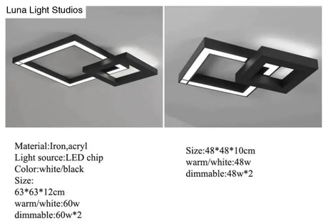 LED Modern Geometric Iron Acryl Black White LED Lamp.LED Light.Ceiling Lights.LED Ceiling Light.Ceiling Lamp For Foyer