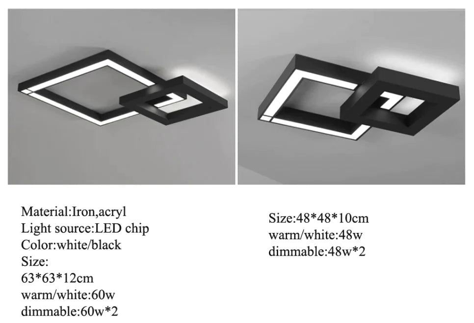 LED Modern Geometric Iron Acryl Black White LED Lamp.LED Light.Ceiling Lights.LED Ceiling Light.Ceiling Lamp For Foyer Bedroom