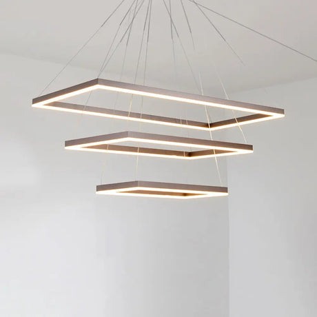 Led Multi-Layer Acrylic Bedroom Chandelier - Minimalist Suspension Pendant In Coffee With