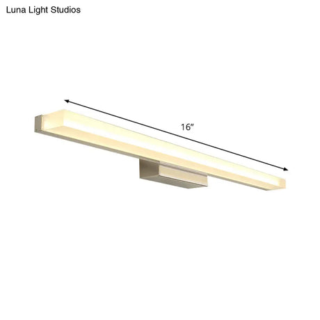 Led Nickel Wall Sconce Light With Modern Style For Toilets Elongated Acrylic Vanity Lighting