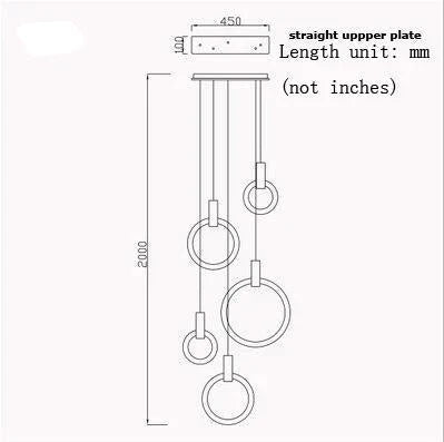 Led Nordic Wooden Iron Acryl Rings Diy Lamp Light.pendant Lights.pendant Lamp.pendant Light For