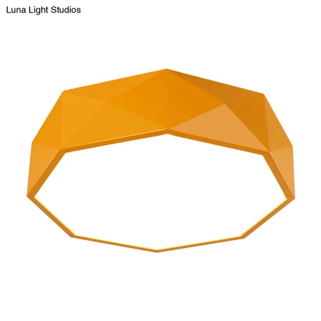Led Parlor Flush Mount Lighting Fixture - Contemporary Red/Yellow/Green Ceiling With Acrylic Shade
