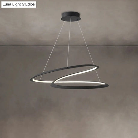 Led Pendant Chandelier With Contemporary Aluminum Shade - Minimalist Living Room Lighting