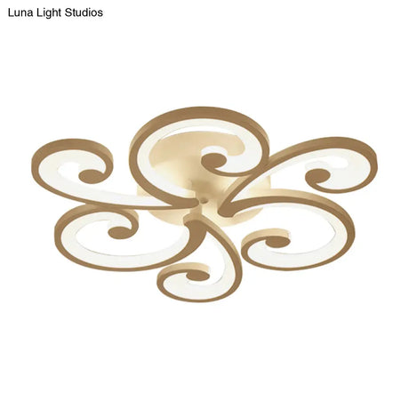 Led Petal Flush Mount Bedroom Ceiling Lamp In Warm/White/Natural Light - Modern Design