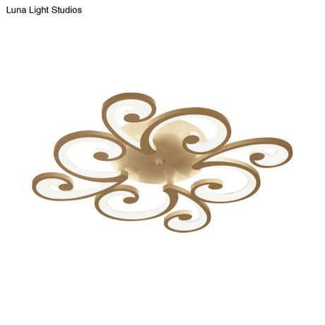 Led Petal Flush Mount Bedroom Ceiling Lamp In Warm/White/Natural Light - Modern Design