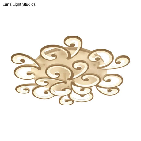 Led Petal Flush Mount Bedroom Ceiling Lamp In Warm/White/Natural Light - Modern Design