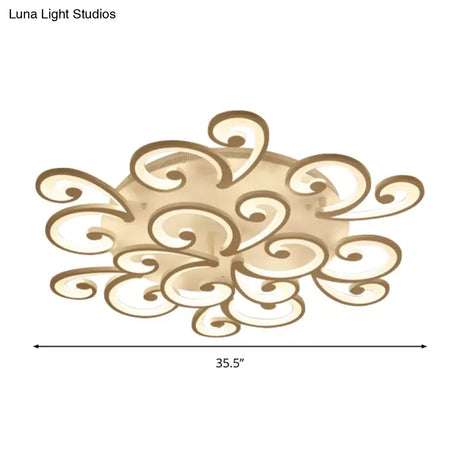 Led Petal Flush Mount Bedroom Ceiling Lamp In Warm/White/Natural Light - Modern Design