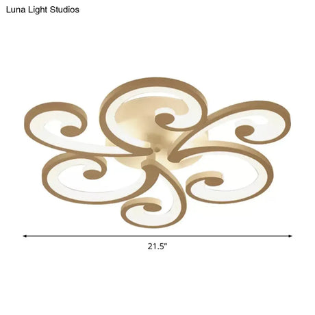 Led Petal Flush Mount Bedroom Ceiling Lamp In Warm/White/Natural Light - Modern Design