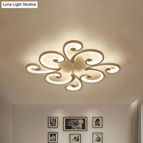 Led Petal Flush Mount Bedroom Ceiling Lamp In Warm/White/Natural Light - Modern Design