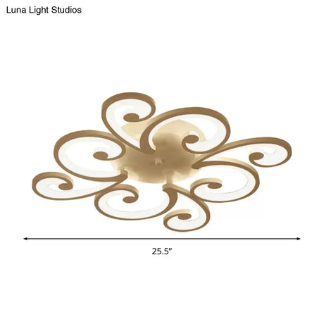 Led Petal Flush Mount Bedroom Ceiling Lamp In Warm/White/Natural Light - Modern Design