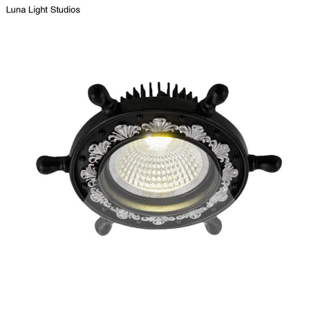 Led Rudder Ceiling Light With Resin Shade - Black/White/Blue Flush Mount Fixture