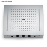 LED Shower Set Thermostatic 3 Ways Ceiling Massage Column and Rainfall Bathroom Chrome Surface shower Faucet