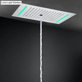 LED Shower Set Thermostatic 3 Ways Ceiling Massage Column and Rainfall Bathroom Chrome Surface shower Faucet