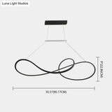 Led Strip Island Pendant Light - Minimalist Metal Dining Room Lighting Fixture