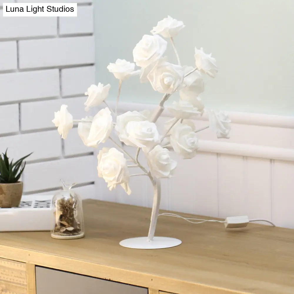 Led Tree-Shaped Bedroom Nightstand Lamp - Decorative Usb Table Lighting
