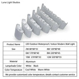Led Wall Light Outdoor Waterproof Modern Nordic Style Indoor Lamps Living Room Porch Garden Lamp 2W