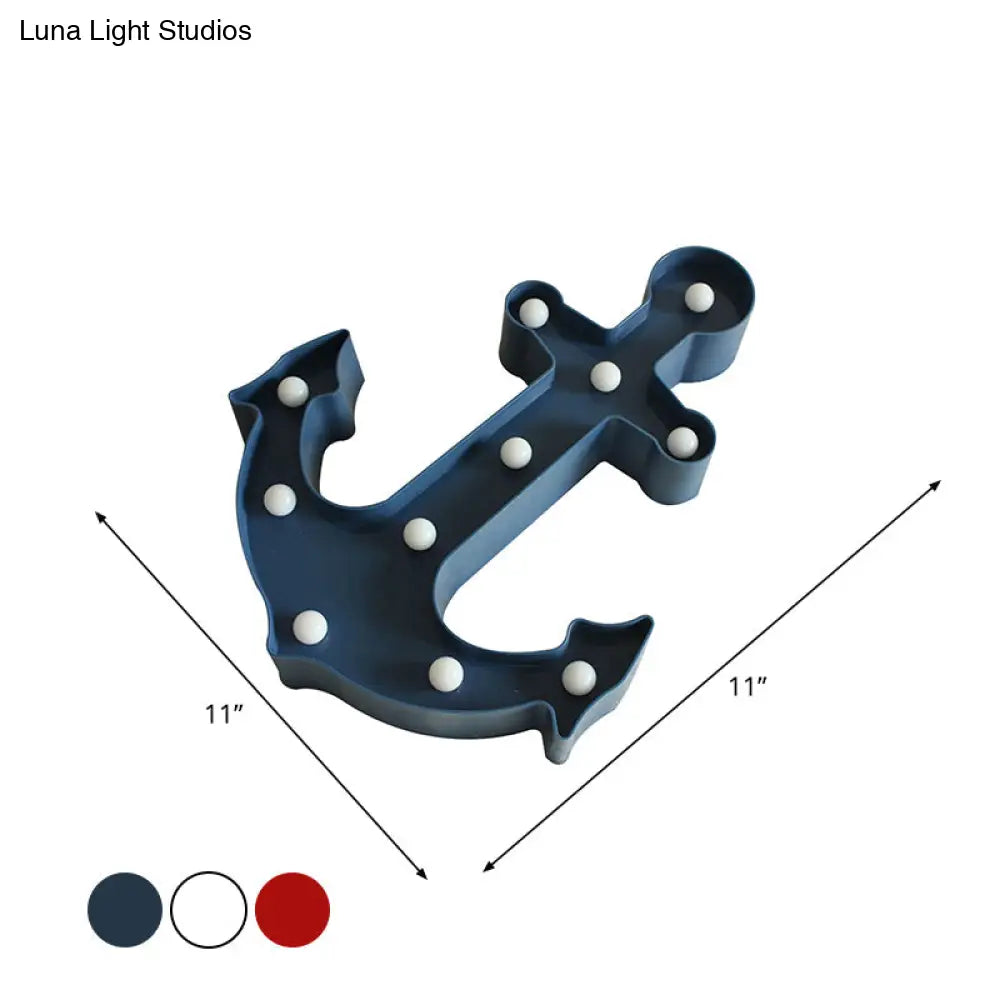 Led Wall Night Lamp For Baby Bedroom - Nordic Style Sailing Element Plastic Nightstand Lighting