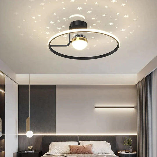 Light Luxury Romantic Starry Sky Bedroom Ceiling Lamp Moon LED Lamp Ceiling