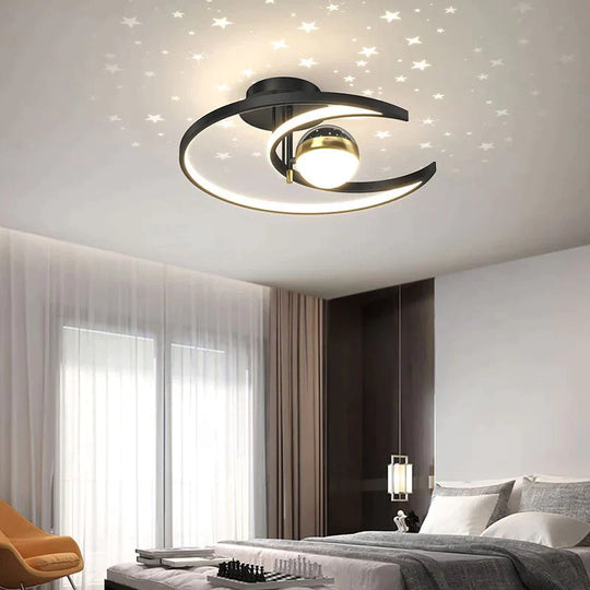 Light Luxury Romantic Starry Sky Bedroom Ceiling Lamp Moon LED Lamp Ceiling
