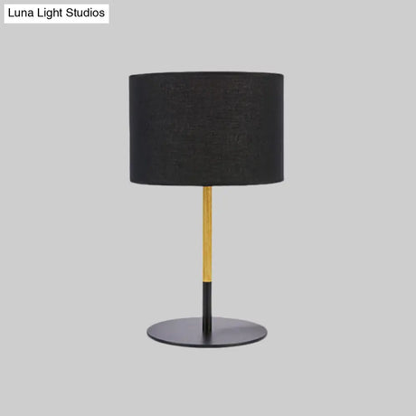 Lillian - Countryside Fabric Drum Shade Nightstand Lighting