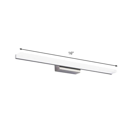 Linear Acrylic Led Vanity Mirror Light - Stylish Silver Wall Mounted Lighting In Warm/White