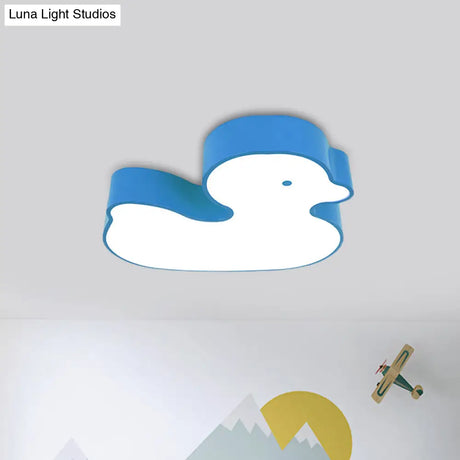 Little Duck Led Flush Mount Children’s Lamp With Colorful Acrylic Close To Ceiling Fixture