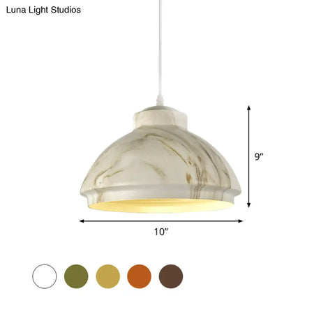 Loft Style Aluminum Hanging Pendant Light - Coffee/Green Bowl Shade For Dining Room