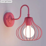 Loft Style Black/White Metallic Mini Wall Lighting With Gooseneck Arm For Bedroom - 1 Light Onion