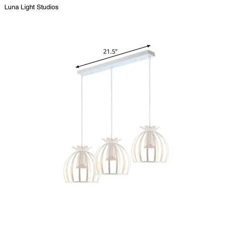 Loft Style Dome Cage Pendant Light With Hanging Head - Black/White Perfect For Living Room