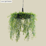 Loft Style Metal Pendant Lighting With Donut Design | 1-Bulb Hanging Ceiling Light For Balcony