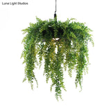 Loft Style Metal Pendant Lighting With Donut Design | 1-Bulb Hanging Ceiling Light For Balcony