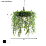 Loft Style Metal Pendant Lighting With Donut Design | 1-Bulb Hanging Ceiling Light For Balcony