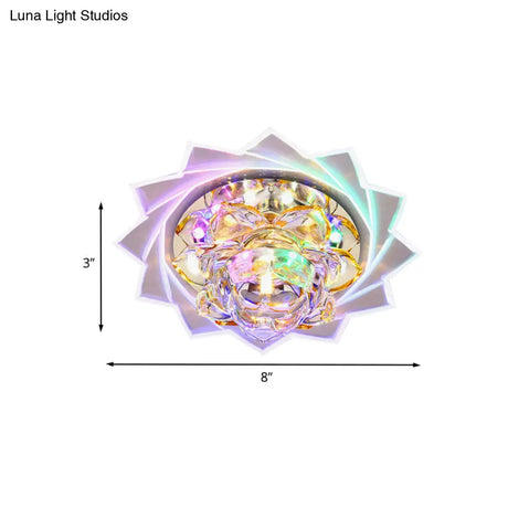 Lotus Led Crystal Ceiling Light For Modern Hallway