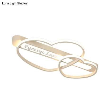 Love Arrow Bedroom Flush Mount Acrylic Macaron Led Ceiling Light In Pink/White/Gold