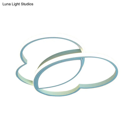 Loving Heart Led Flush Mount Ceiling Light Fixture - Nordic Style For Nursery (White/Pink/Blue)