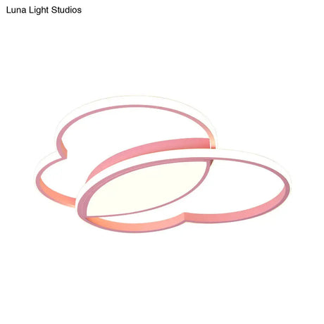 Loving Heart Led Flush Mount Ceiling Light Fixture - Nordic Style For Nursery (White/Pink/Blue)