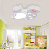 Loving - Heart Squirrel Flush Mount Ceiling Light For Kid’s Bedroom - Rustic Metal Animal Fixture