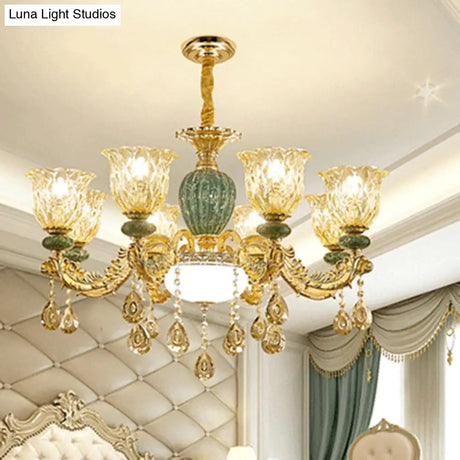 Luxury Crystal Clear Chandelier: Elegant Hanging Light For Living Room