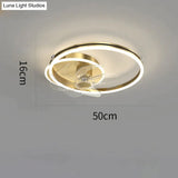Luxury Fan Living Room Round Ceiling Lamp Simple Lamps Gold / B Stepless Dimming