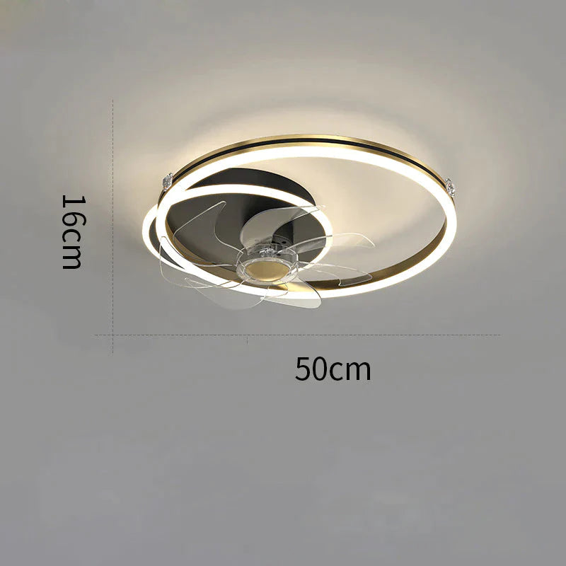 Luxury Fan Living Room Round Ceiling Lamp Simple Lamps Black / B / Stepless dimming Ceiling