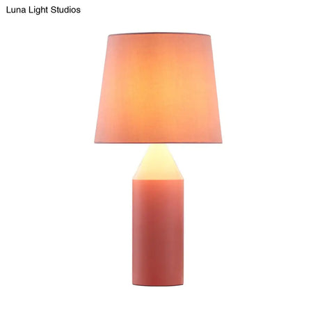 Macaron Colored Desk Light Pen - Modern Fabric Table Lamp For Restaurants