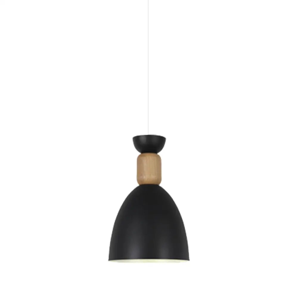 Macaron Dining Room Suspended Light Fixture With Metal And Wood Accents Green
