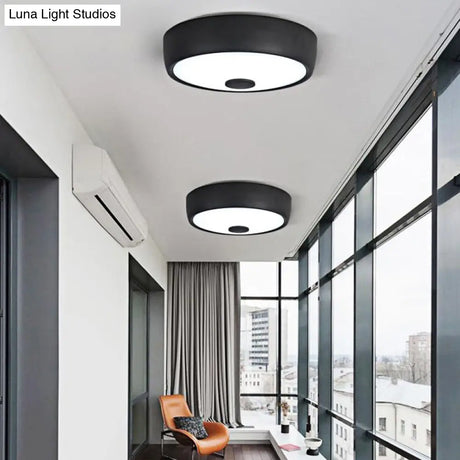Macaron Drum Ceiling Flush Light In Metal With Led Ideal For Kids Room Available Various Colors