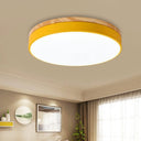 Macaron Loft Acrylic Ceiling Lamp: Candy-Colored Slim Circle Light For Child Bedroom Yellow / 16’
