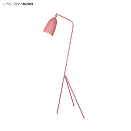 Macaron Loft Metal Floor Light With Domed Shade - One Bulb Candy Color Perfect For Meeting Rooms